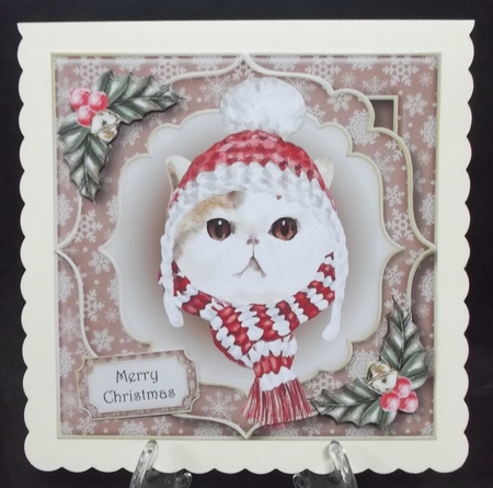 Gorgeous Christmas Cat - Ginger & White by Suzi Cooper