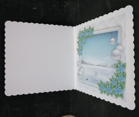 Beautiful Blue Floral Christmas Insert Blank 8x8 by Suzi Cooper