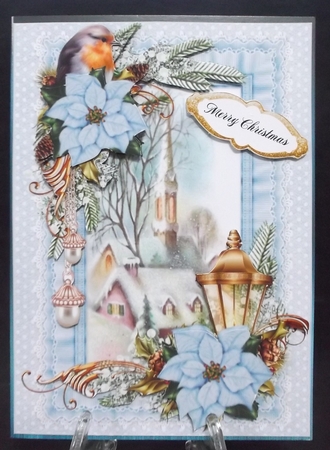 Christmas Robin with church scene mini kit by Suzi Cooper