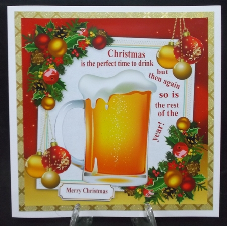 Christmas Beer Humor 8x8 by Suzi Cooper