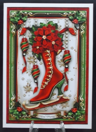 Christmas Vintage Skates with Poinsettias Mini Kit by Suzi Cooper