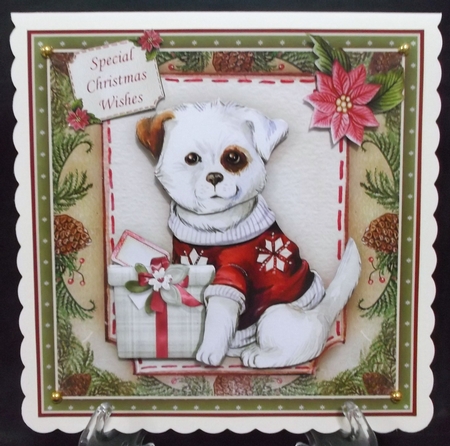 HAVE A WOOFLY CHRISTMAS 7.5 Decoupage & Insert Mini Kit by Suzi Cooper