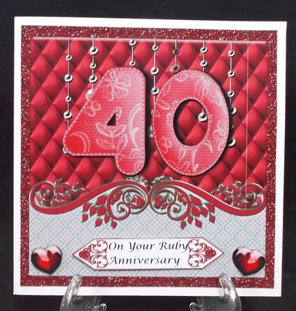 Ruby Anniversary Square Card by Suzi Cooper