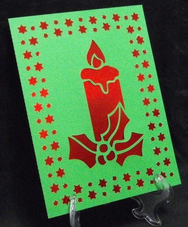 CHRISTMAS CANDLE FRAMED CARD 2 by Suzi Cooper