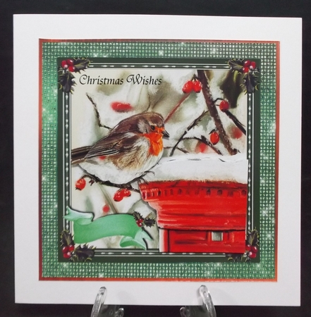 Christmas Robin on Postbox with Berries by Suzi Cooper