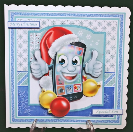 CHRISTMAS SMARTPHONE Appy Christmas 7.5 Decoupage & Insert Mini Kit by Suzi Cooper