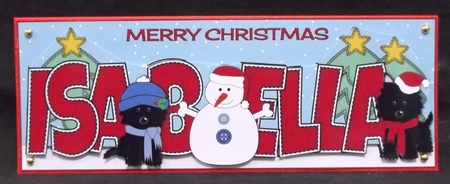 Christmas Jazz Dogs & Snowman ISABELLA large dl by Suzi Cooper