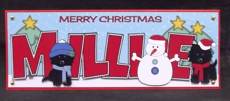 Christmas Jazz Dogs & Snowman MILLIE large dl by Suzi Cooper