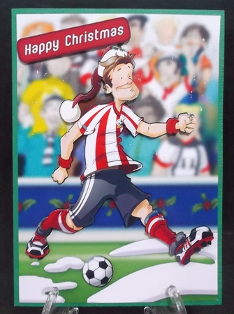 Football Dude Red and White Stripe Christmas by Suzi Cooper