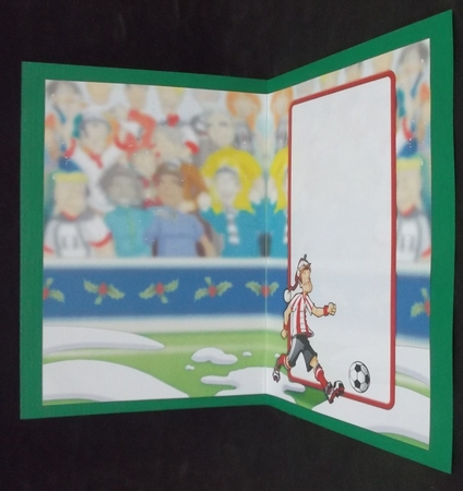 Football Dude Red and White Stripe Christmas Insert by Suzi Cooper