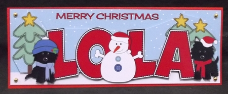 Christmas Jazz Dogs & Snowman LOLA large dl by Suzi Cooper