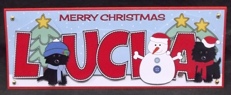 Christmas Jazz Dogs & Snowman LUCIA large dl by Suzi Cooper