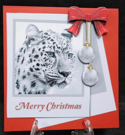 Merry Christmas Topper Snow Lepard by Suzi Cooper