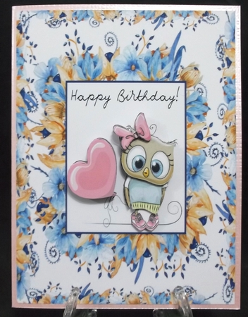 cute owl florel frame  by Suzi Cooper