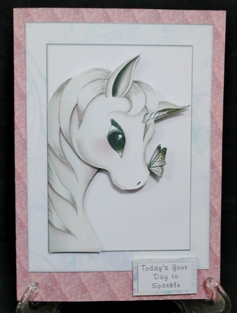 Unicorn with Butterfly Quick card by Suzi Cooper