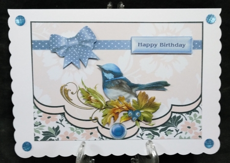 Bird in the flowers envelope card by Suzi Cooper