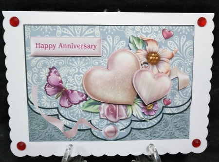 Valentine hearts envelope card by Suzi Cooper