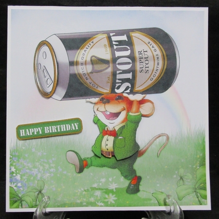Mr Stout Mouse 8x8 Quick Card by Suzi Cooper