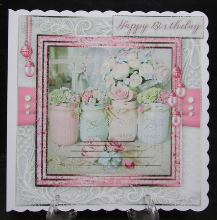 Happy Birthday thank you with love pyramid mini kit with shabby chic by Suzi Cooper