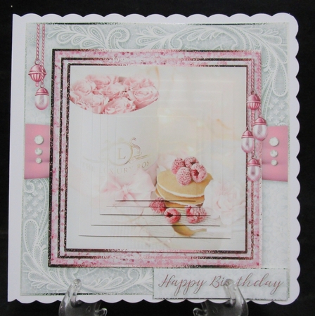 Happy Birthday thank you with love pyramid mini kit with shabby chic by Suzi Cooper