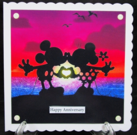 Mickey & Minnie Mouse Kiss 8x8 Quick Card by Suzi Cooper