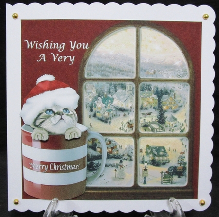 Tabby Christmas Kitten Cat In A Mug by Suzi Cooper