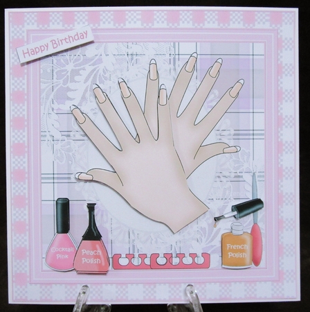 French Polish Manicured Nails Decoupage Topper by Suzi Cooper