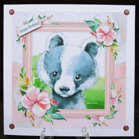 Beautiful Water Colour Badger 8x8  by Suzi Cooper