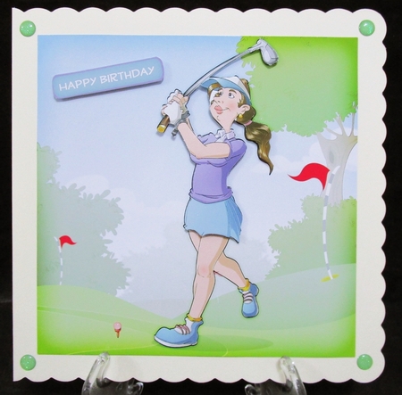 Golf Dudess 8x8 Quick Card by Suzi Cooper