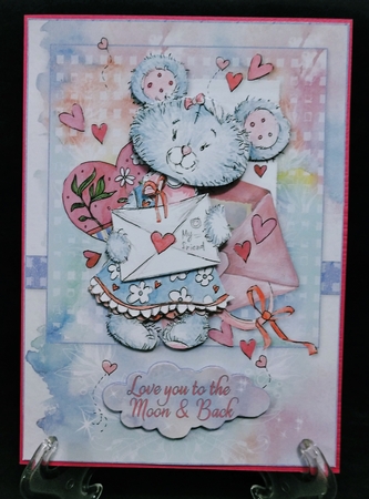 Best Friend Tatty Ted Mouse A5 Card Front & Decoupage by Suzi Cooper
