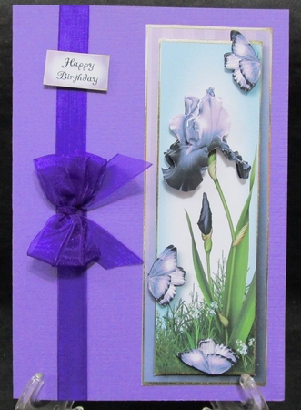 Bearded Iris & Butterflies - Muted Purple by Suzi Cooper