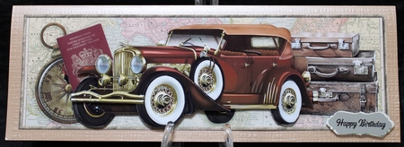 Old Timers Vintage Car Large DL Card 1 (multi-use) by Suzi Cooper