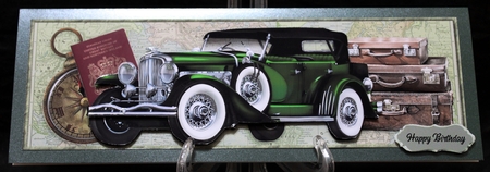 Old Timers Vintage Car Large DL Card 3 (multi-use) by Suzi Cooper