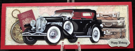 Old Timers Vintage Car Large DL Card 4 (multi-use) by Suzi Cooper