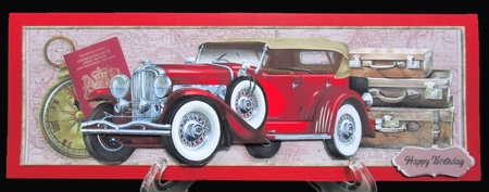 Old Timers Vintage Car Large DL Card 6 (multi-use) by Suzi Cooper