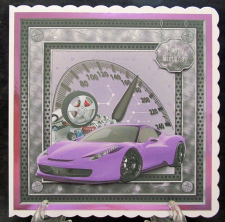 Purple Ferrari Sports Car 8x8 Mini Kit by Suzi Cooper