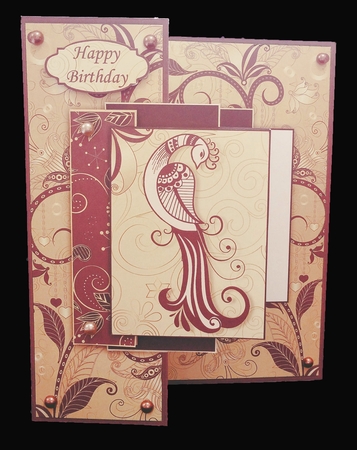 STYLIZED PEACOCK Foldback Card & Quick Layer Topper Mini Kit by Suzi Cooper