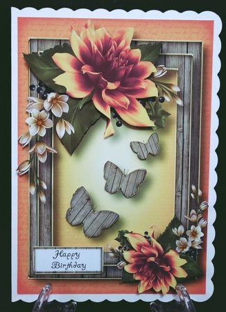 Dahlia Butterfly Trio - Orange by Suzi Cooper