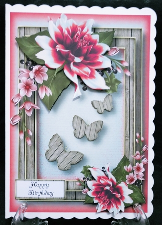 Dahlia Butterfly Trio - Pink & White by Suzi Cooper