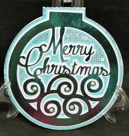 Merry Christmas bauble card by Suzi Cooper