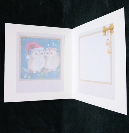 Merry Christmas Topper Owl Couple in the Snow Insert by Suzi Cooper