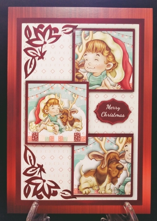 We Are Santa And Rudolph Three Square Quick Card by Suzi Cooper