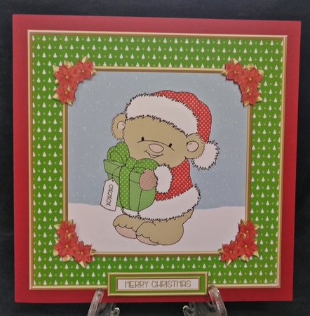Cute Little Santa Bear Topper (Green) by Suzi Cooper