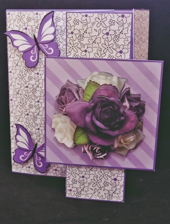 Double Front Z Fold Lilac Flowers by Suzi Cooper