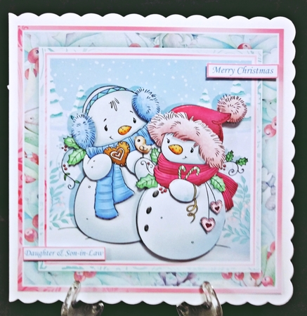 MR & MRS SNOWMAN 7.5 Christmas Decoupage & Insert Mini Kit by Suzi Cooper