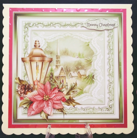 Christmas lantern and poinsettia by Suzi Cooper