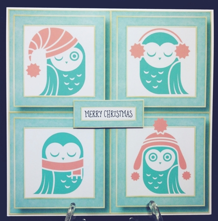 Winter Owls Quad Frame 8x8 by Suzi Cooper