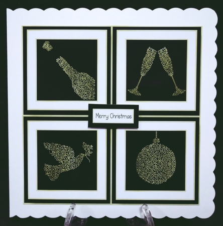 Gold Foil Christmas 2 Quad Frame 8x8 by Suzi Cooper