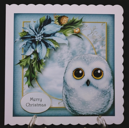 Watercolour Winter Animals - Baby Snowy Owl 8x8 by Suzi Cooper