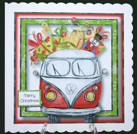 The Christmas VW Van - Front - 8x8 by Suzi Cooper